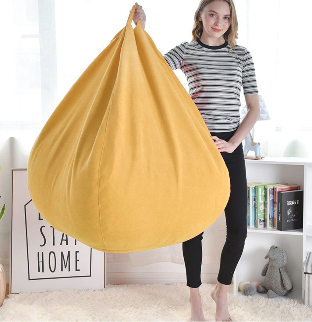 Memory Foam Bean Bag Chair Yellow 90X110cm L74060