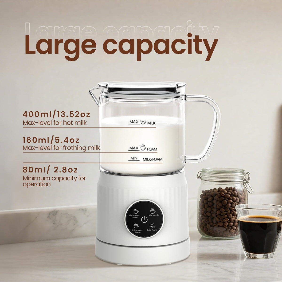 4-in-1 Electric Milk Frother and Steamer S162879