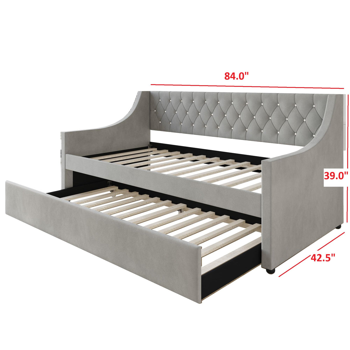 Twin Linen Upholstered Daybed with Trundle X120920