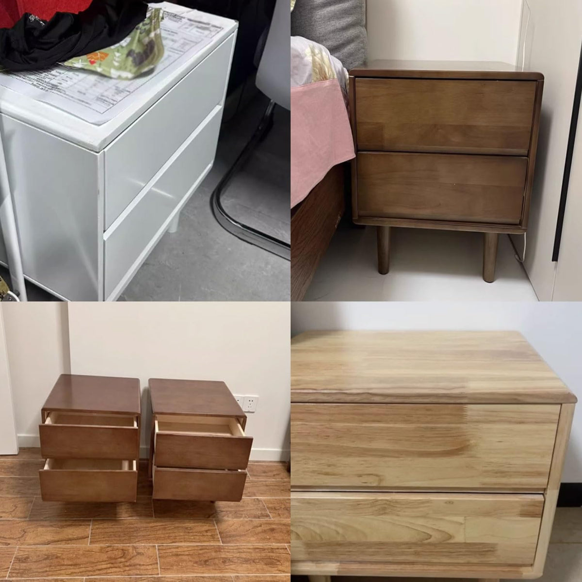 Brown 2 Drawer Nightstand A3654