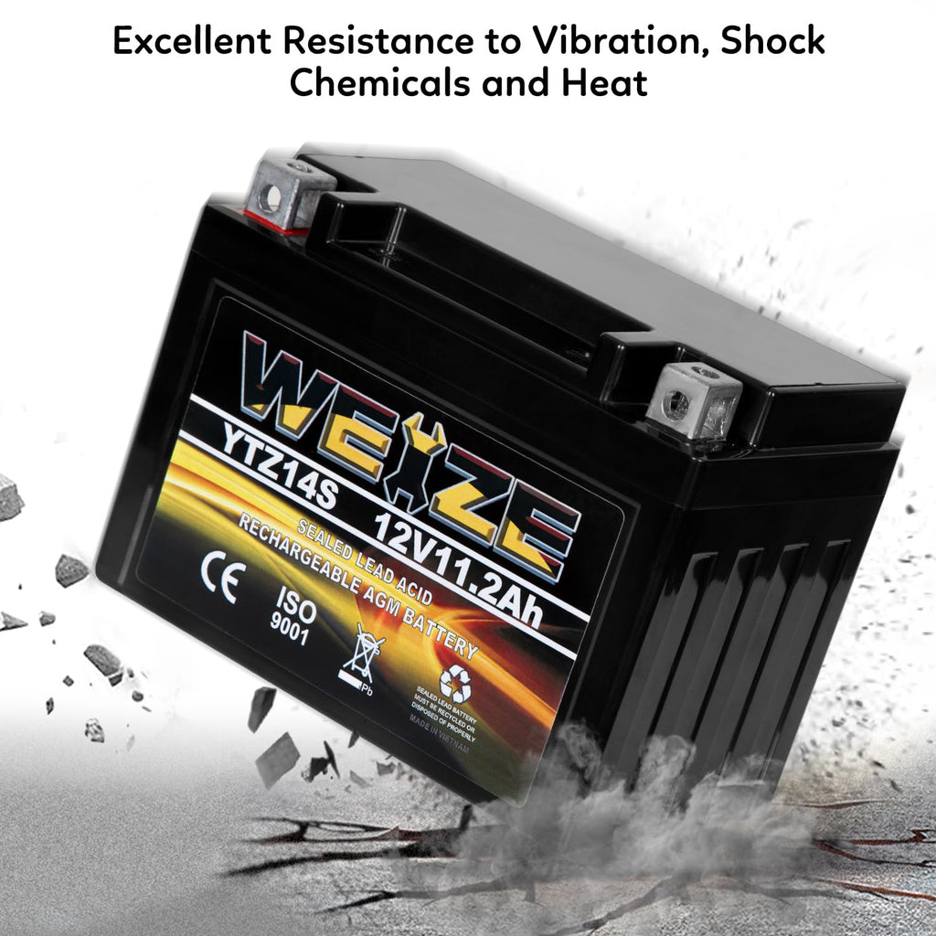12V 11.2AH 230CCA Maintenance Free Sealed AGM Motorcycle Battery A569