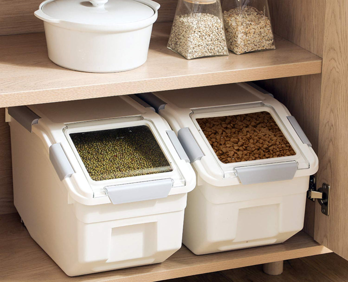2 Pack Airtight Pet Food Storage Container with Scoop 10 LB O187