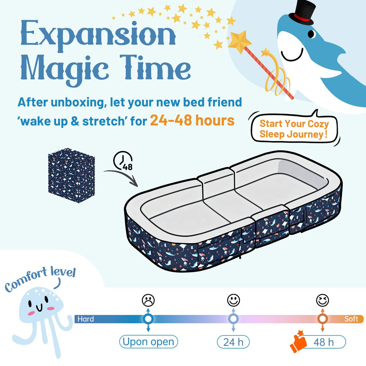2-in-1 Foldable Toddler Travel Bed with Foam Safety Rails Z670590
