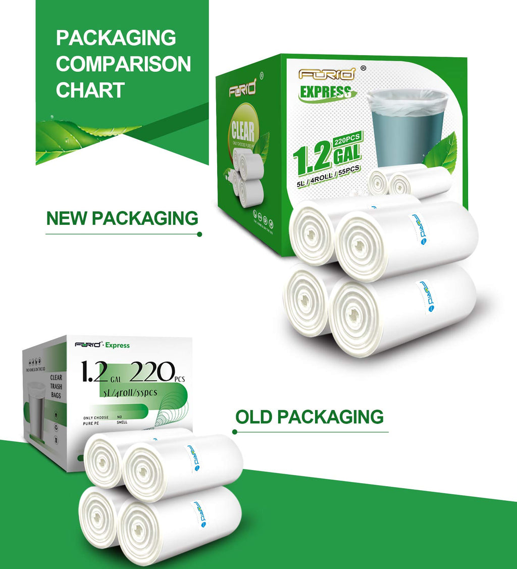 1.2 Gallon 220 Count Plastic Trash Bags D616