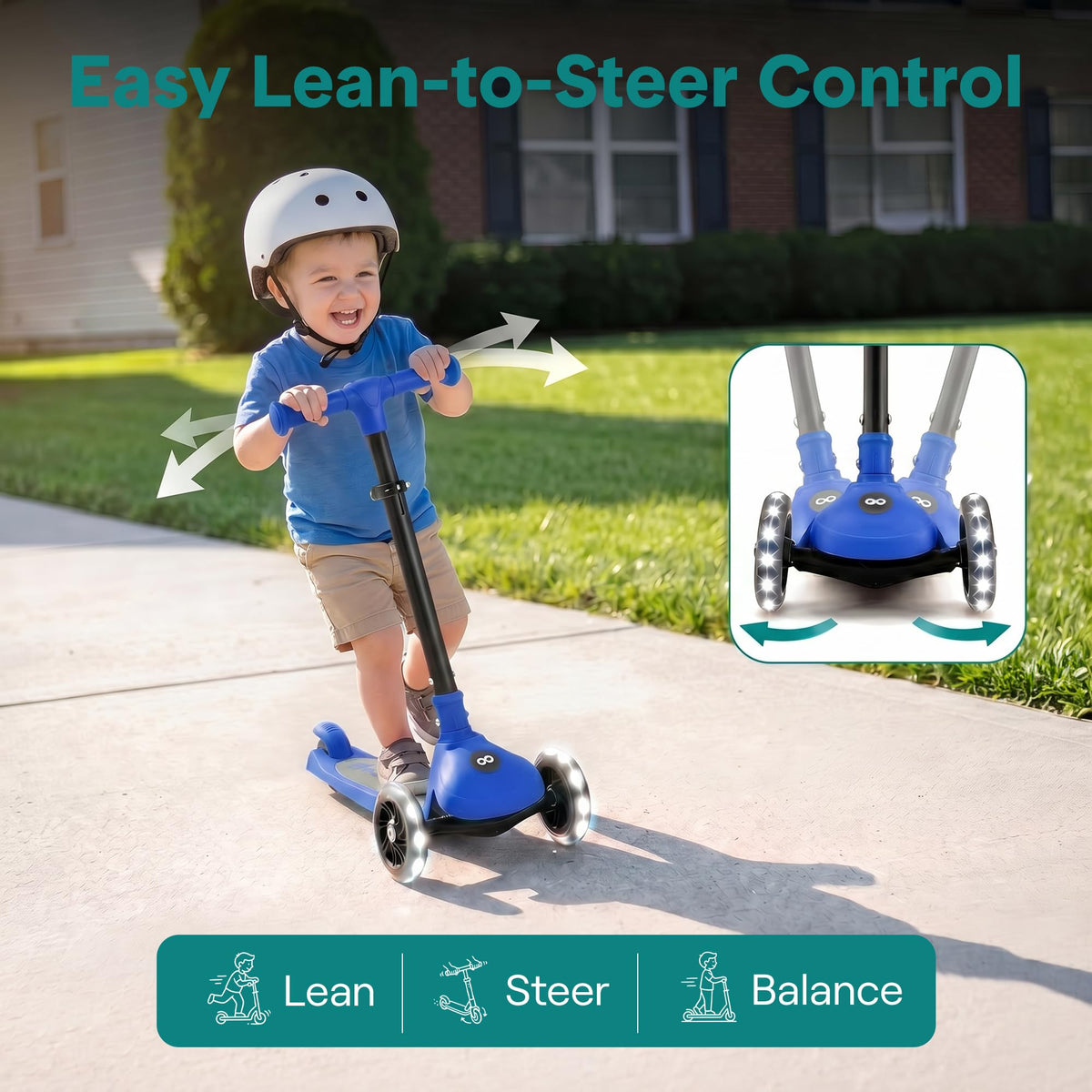 3-Wheel Toddler Scooter with LED Wheels W667