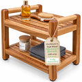 20" Teak Shower Bench with Arms & Storage Shelf C9954
