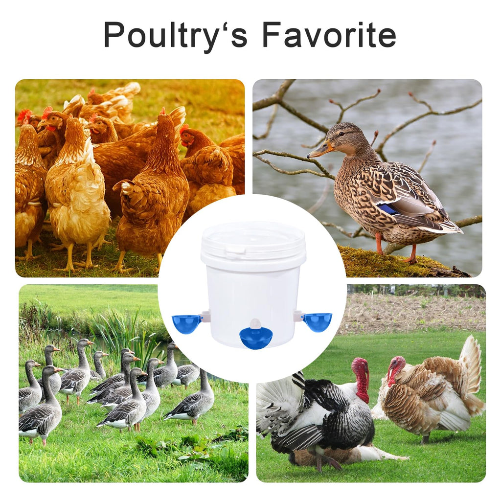 8 Packs Large Blue Chicken Waterer Cups Q546298