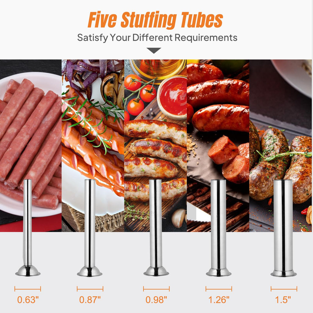 15LBS/7L Two Speed Stainless Steel Vertical Sausage Stuffer O8303