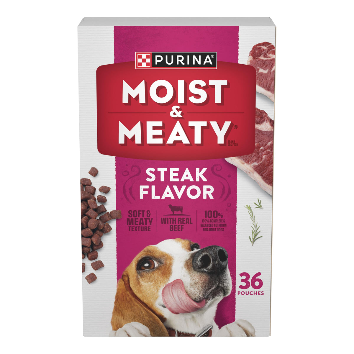 Moist & Meaty Soft Dog Food Pouches, 36 ct W7240