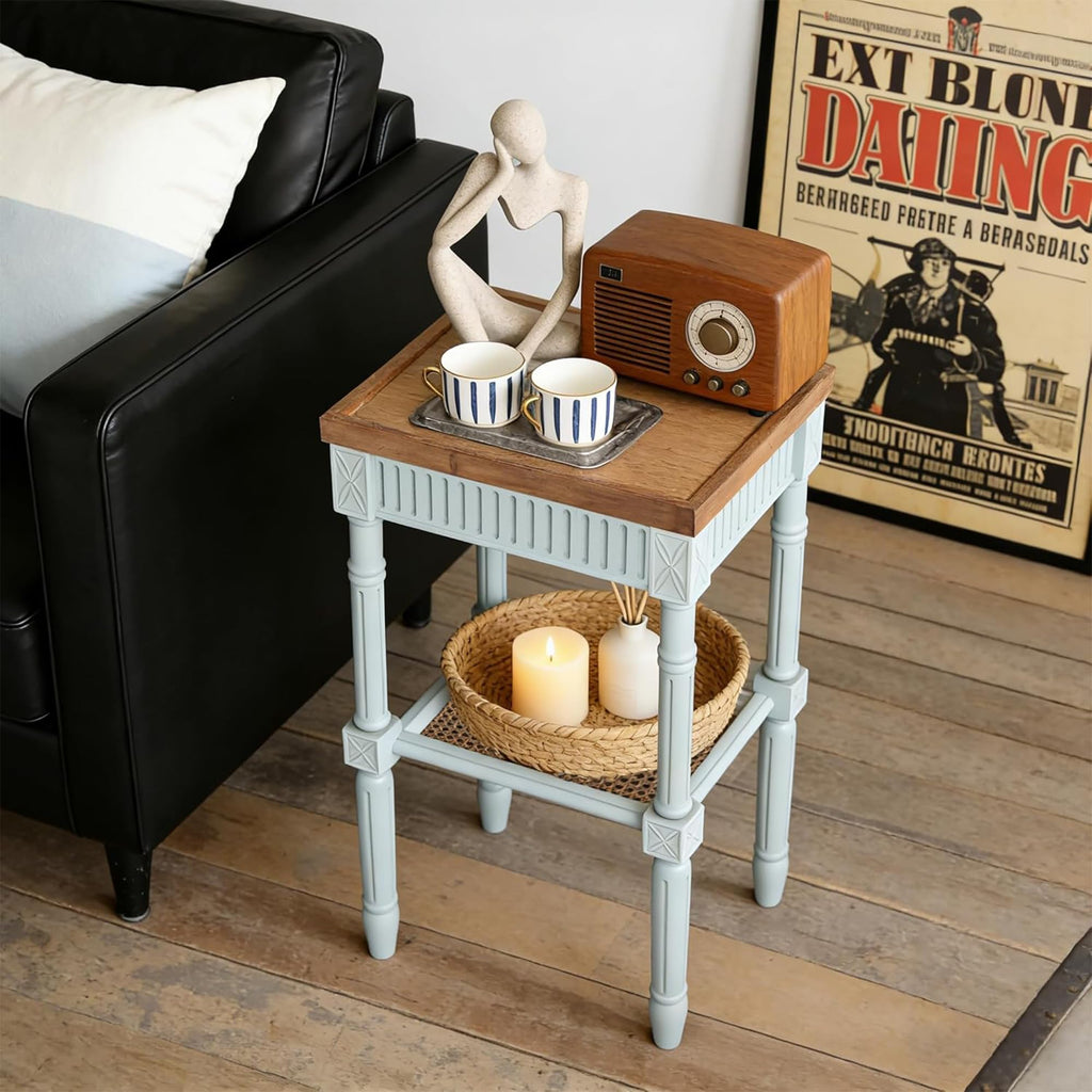 Pale Mint Blue Tray Top End Table A25143