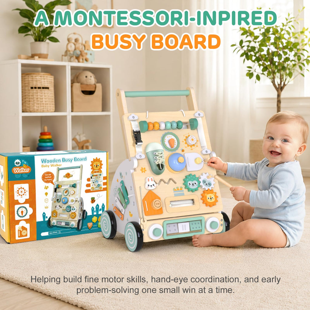 Wooden Baby Walker with Detachable Busy Board C628