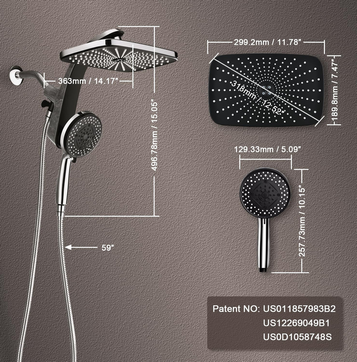 Chrome Handheld Rain Shower Head N302705