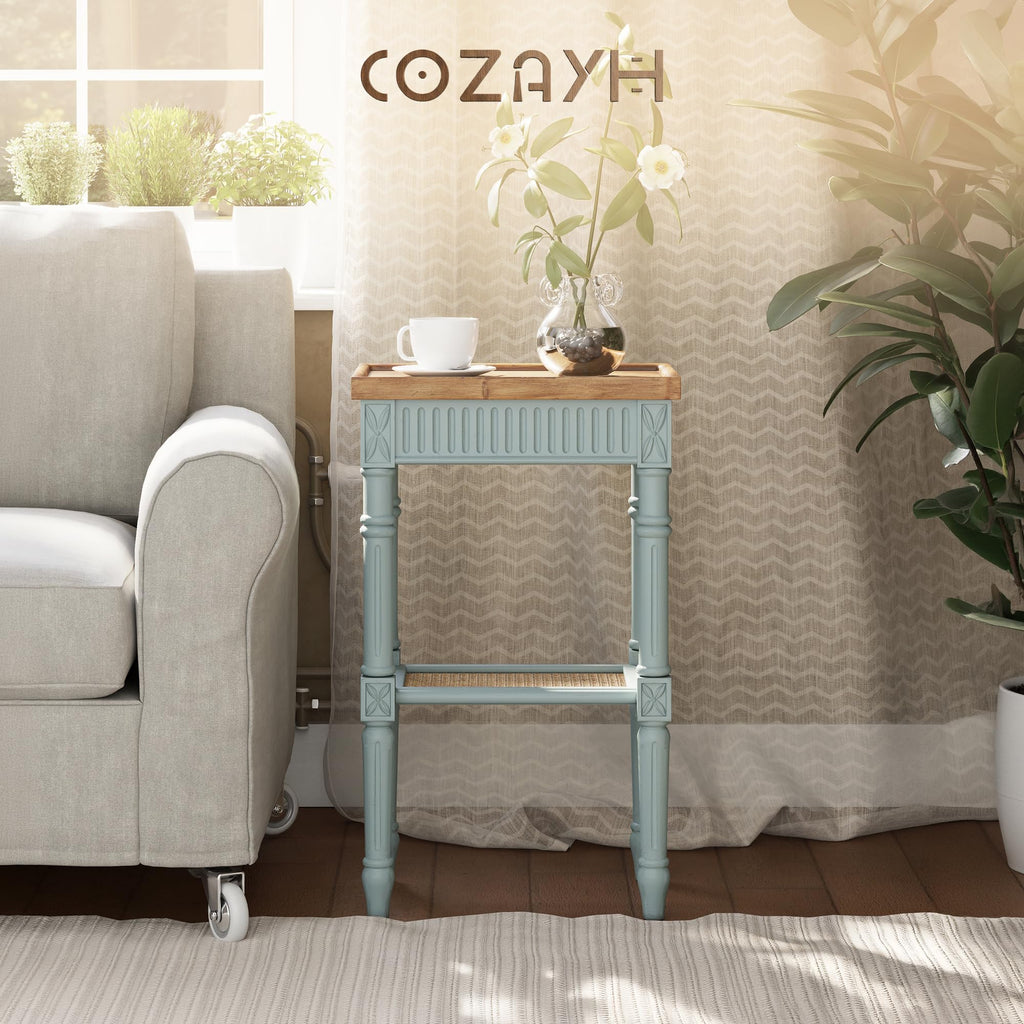 Pale Mint Blue Tray Top End Table A25143