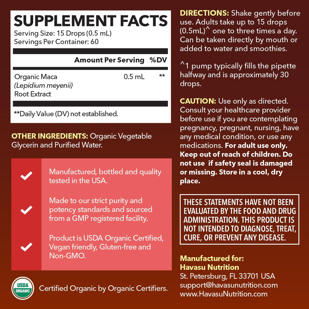 Organic Maca Root Liquid Drops & L Arginine L Citrulline Supplement S6295