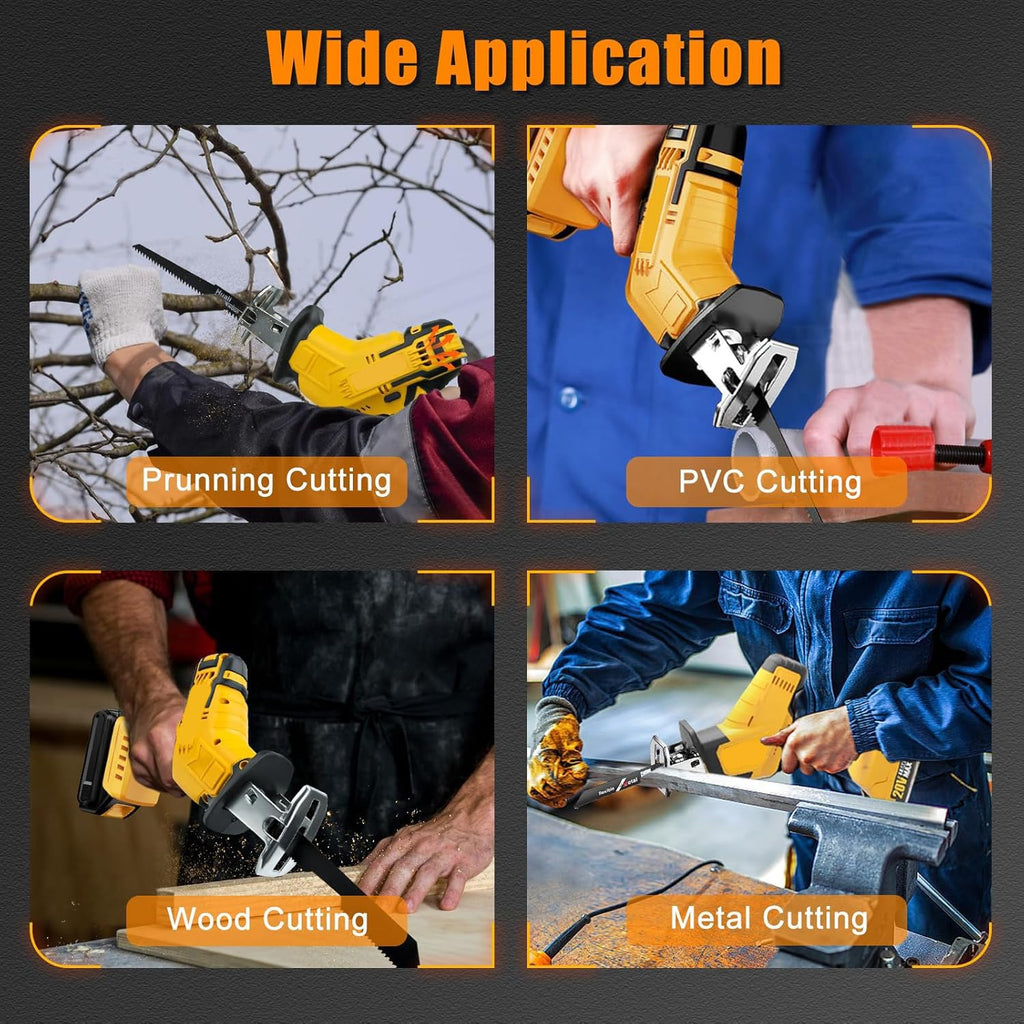 Cordless Reciprocating Saw with 4 Saw Blades G199