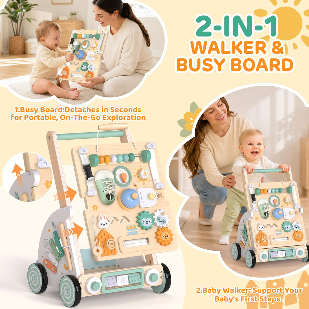 Wooden Baby Walker with Detachable Busy Board C628