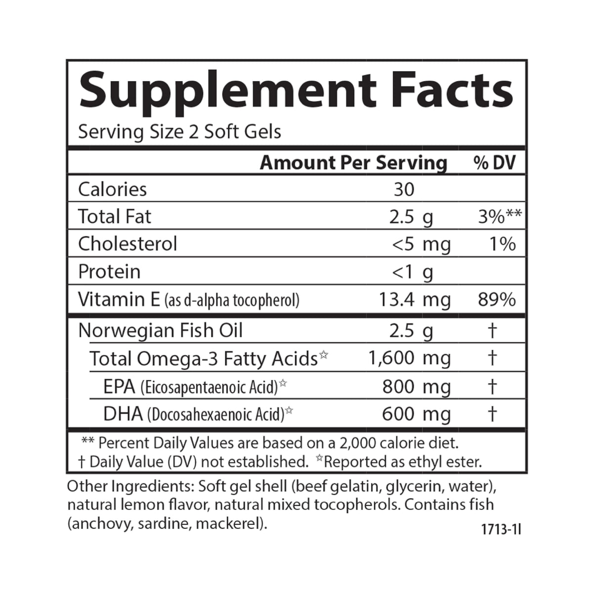 Omega-3 1600 mg Lemon Softgels U425