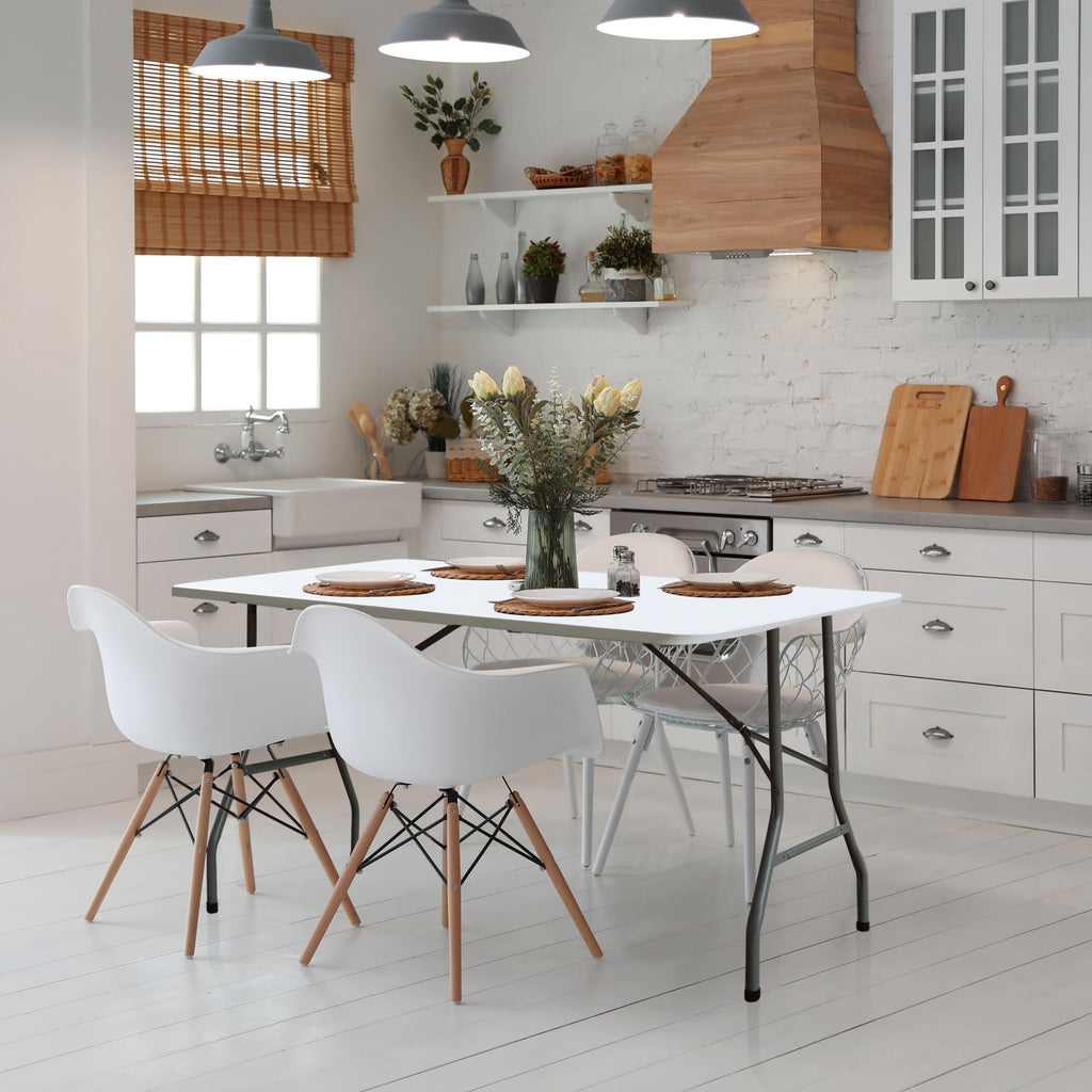 White 6FT Foldable Plastic Table H2162