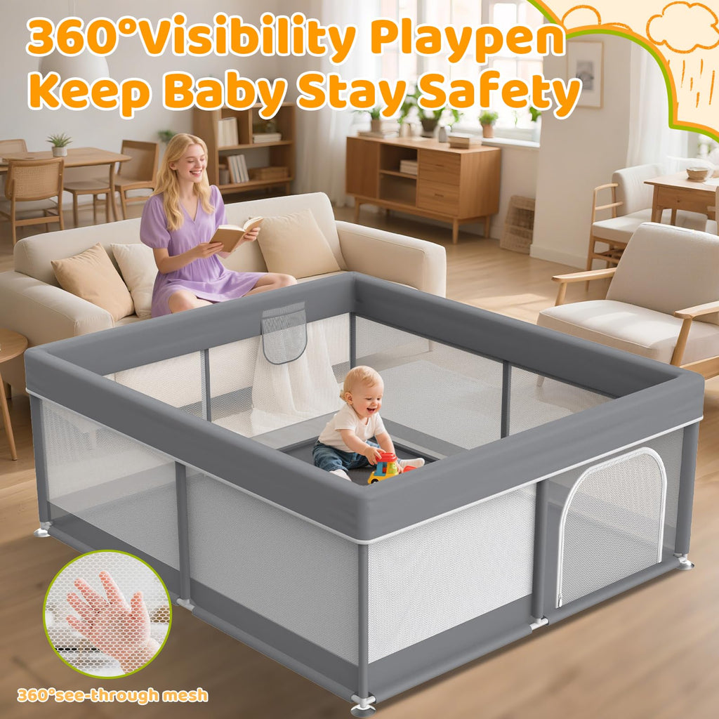 79x71 Inch Extra Large Baby Playpen W17066