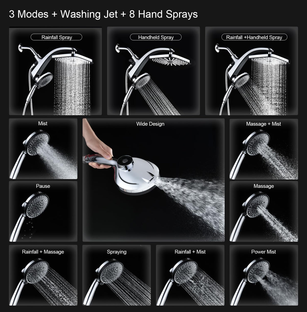 Chrome Handheld Rain Shower Head N302705