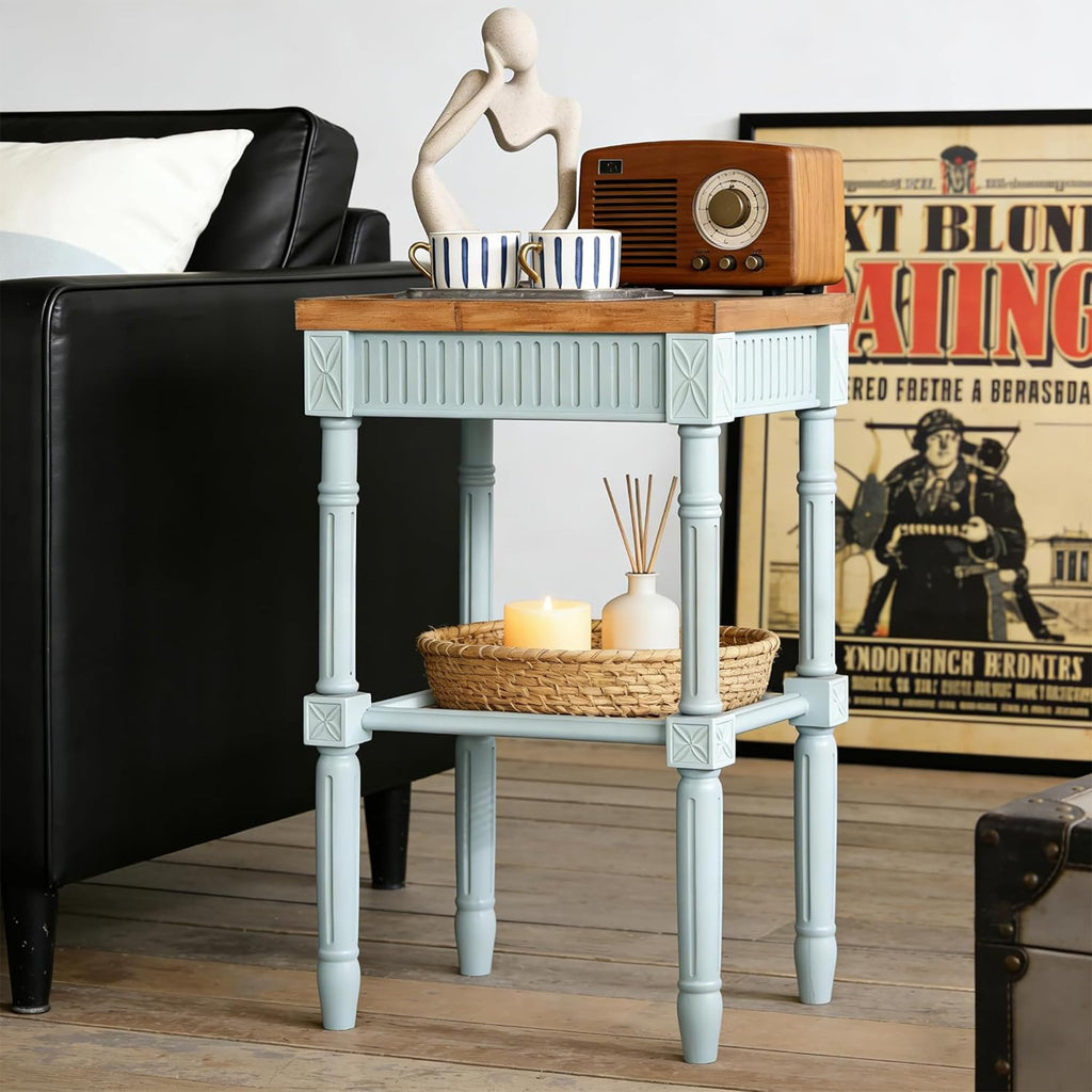Pale Mint Blue Tray Top End Table A25143