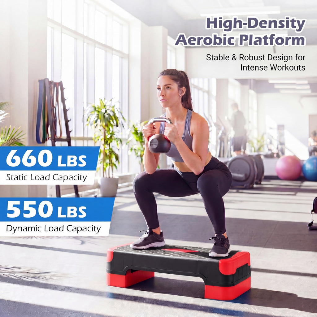 Aerobic Step Platform with Risers & Resistance Bands P439