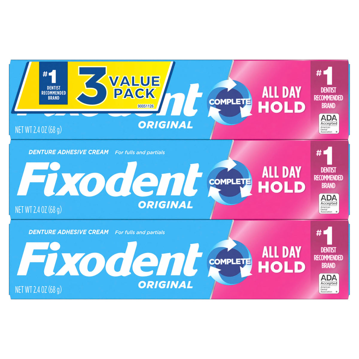 Denture Adhesive Cream 2.4 oz 3-Pack K584
