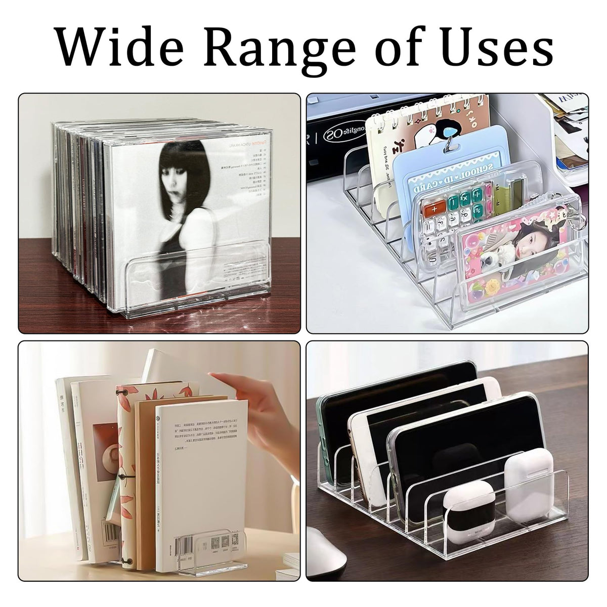 2 Pcs Clear Acrylic CD Holder H3476