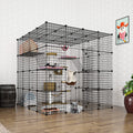 Large Cat Cage Indoor Enclosure Playpen Metal Wire Kennels Crate 55L x 55W x 55H Inchs M2090