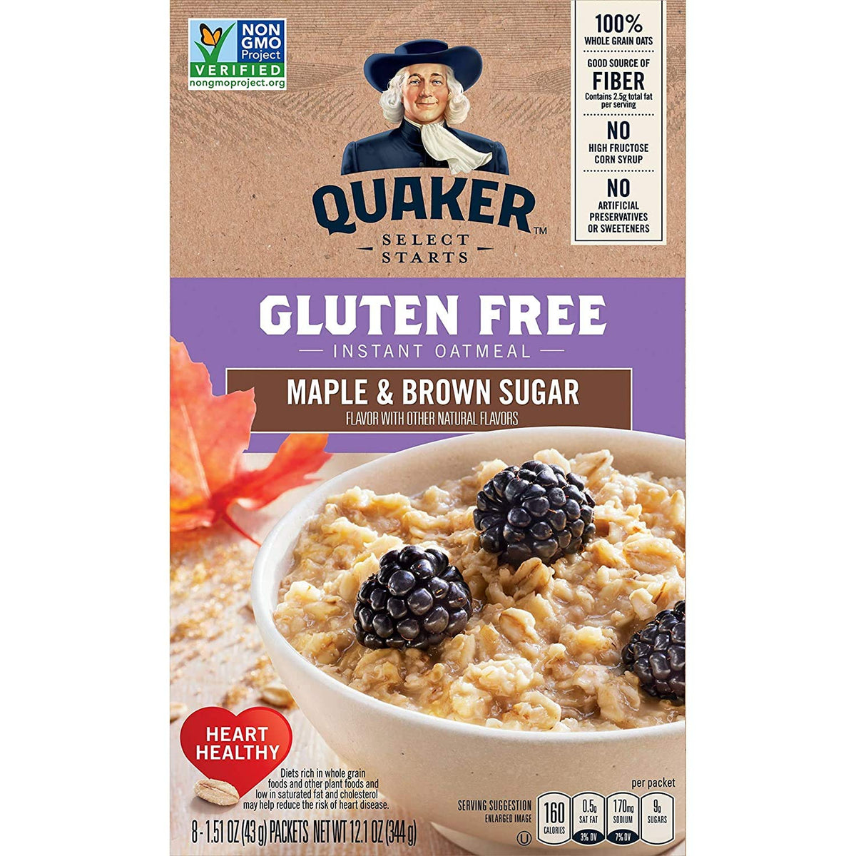 Gluten Free Instant Oatmeal Maple and Brown Sugar 12.1 oz N57817
