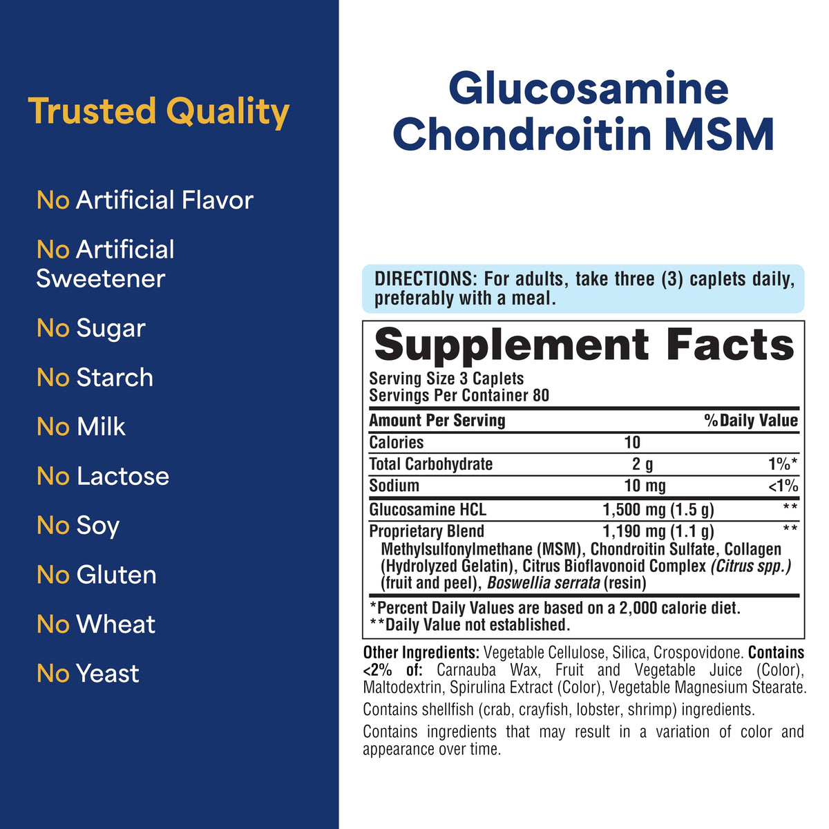 Glucosamine Chondroitin MSM Dietary Supplement I245993