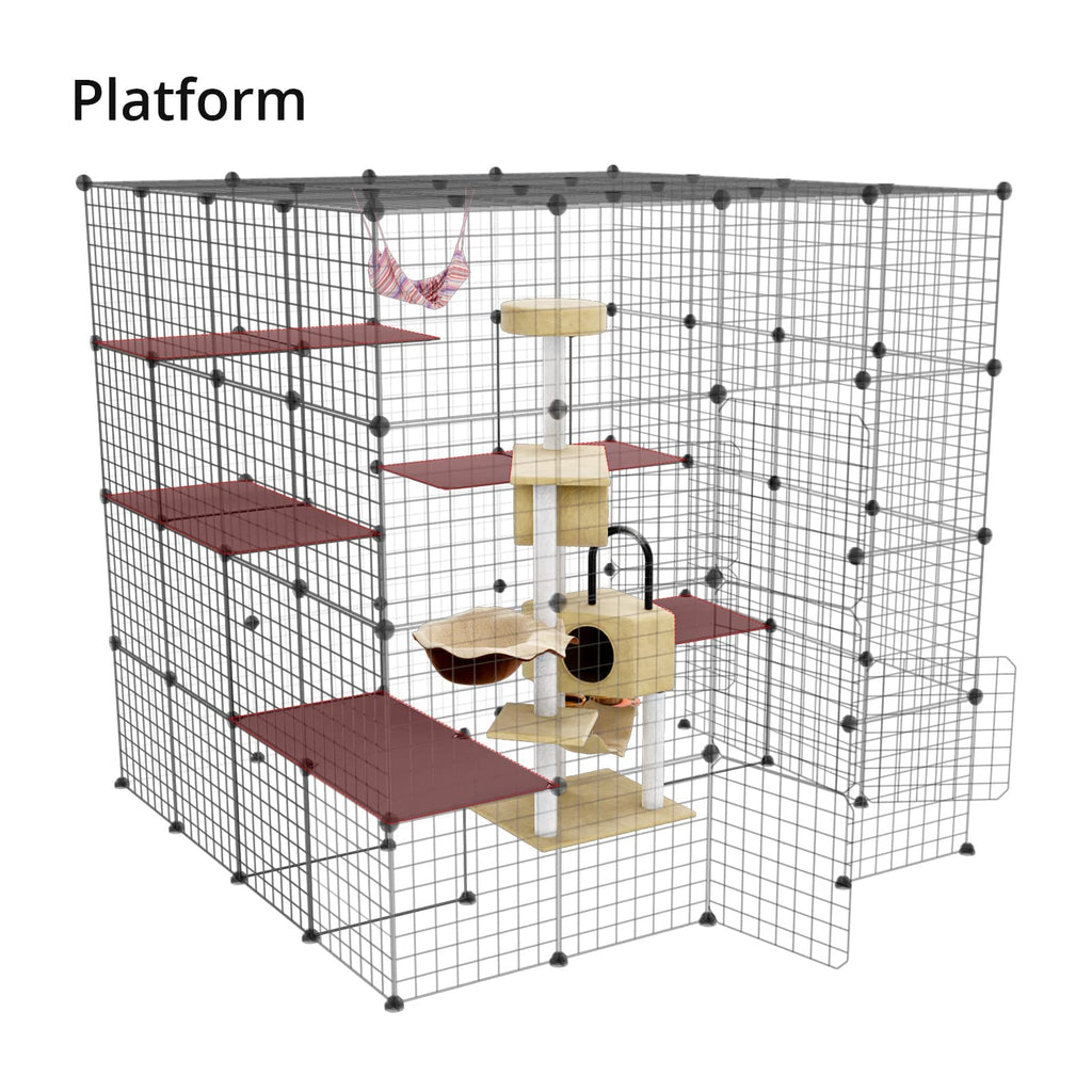 Large Cat Cage Indoor Enclosure Playpen Metal Wire Kennels Crate 55L x 55W x 55H Inchs M2090