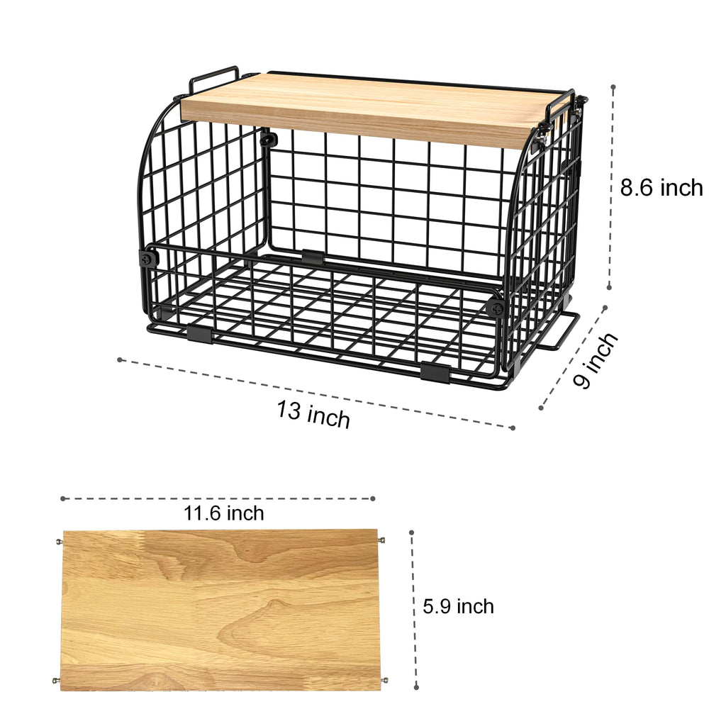 Stackable Wire Basket with Openable Top O27450