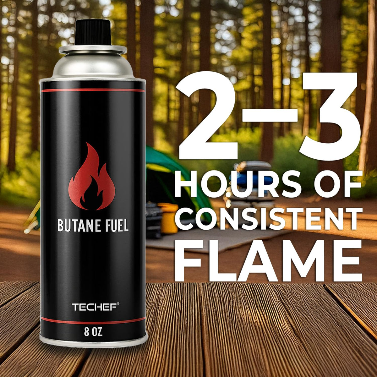 8oz Butane Gas Fuel Canisters with Dual Safety System T222303
