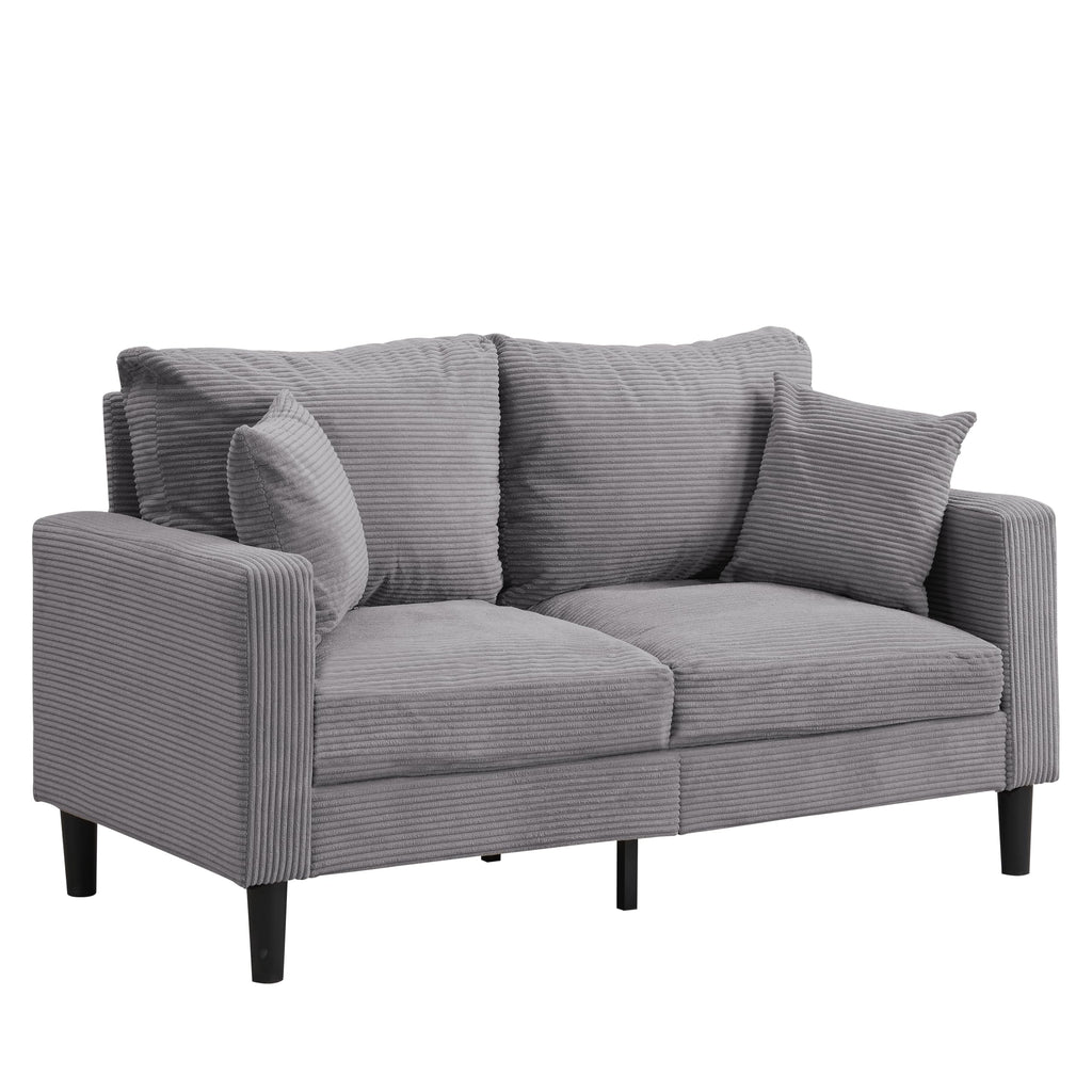 Light Gray Upholstered Loveseat Sofa J545
