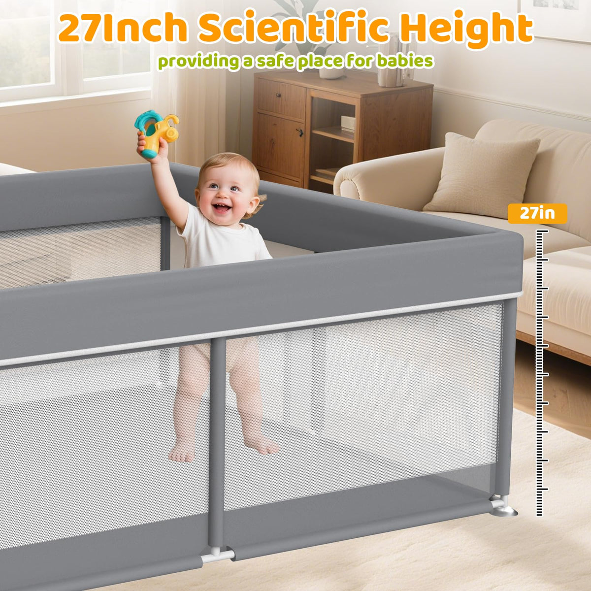 79x71 Inch Extra Large Baby Playpen W17066