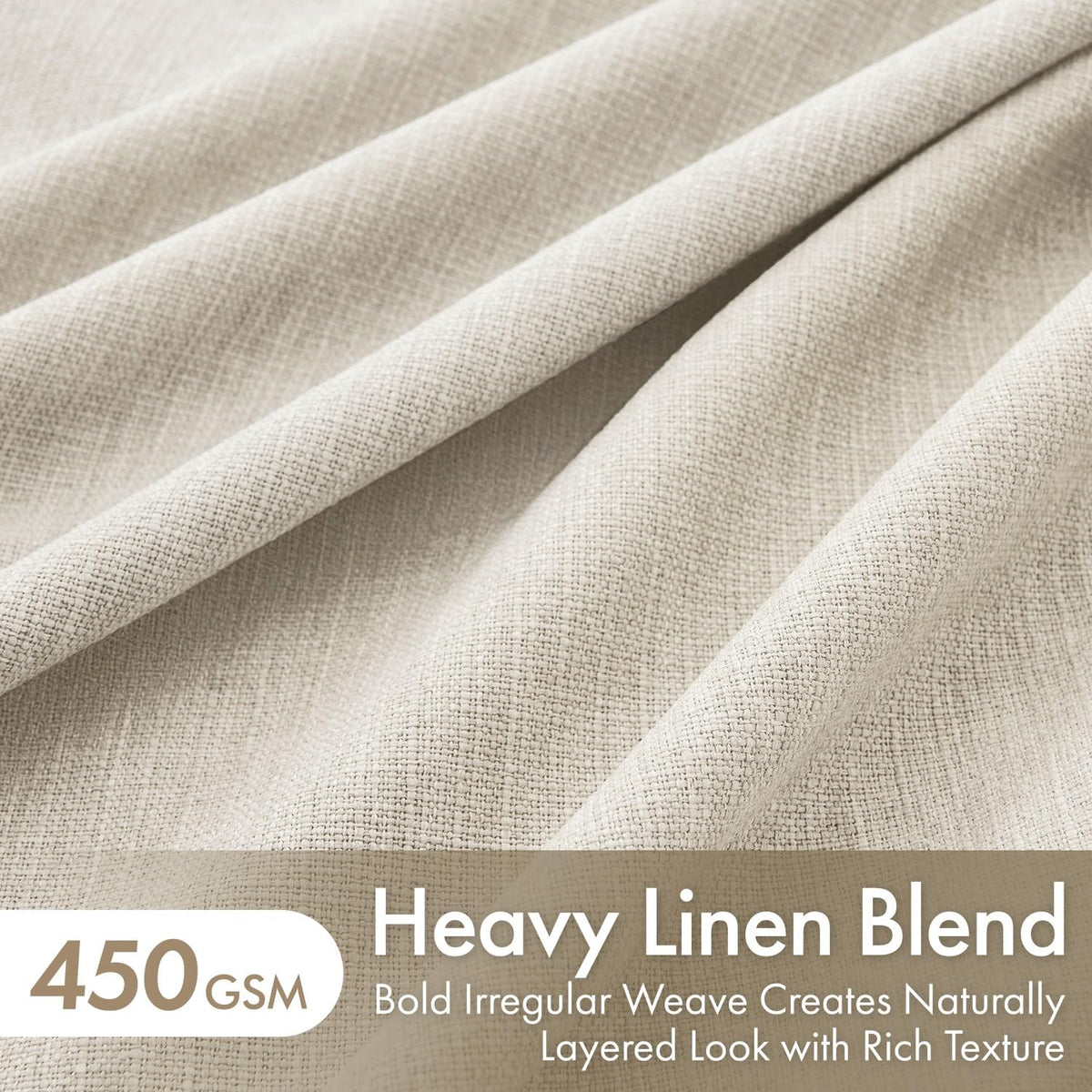 90 Inch Pinch Pleated Blackout Linen Curtains, 2 Panels C74731