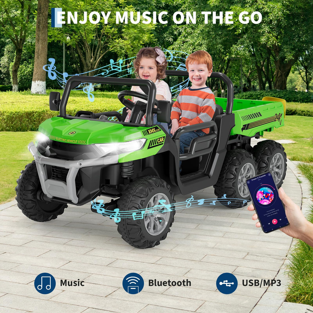 24V 2-Seater 6-Wheel Ride On Dump Truck with Remote Control V803