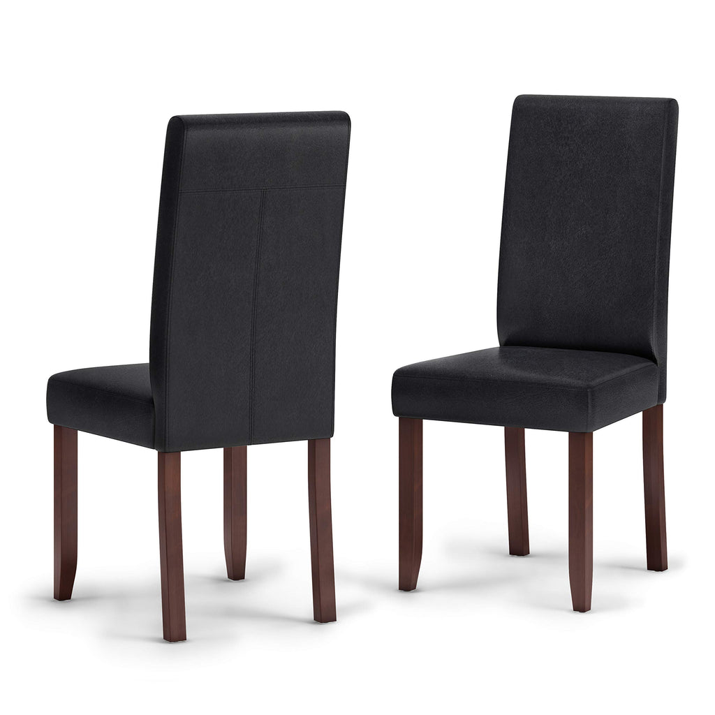 Vegan Leather Parsons Dining Chairs Black Set of 2 J110152