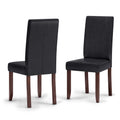 Vegan Leather Parsons Dining Chairs Black Set of 2 J110152