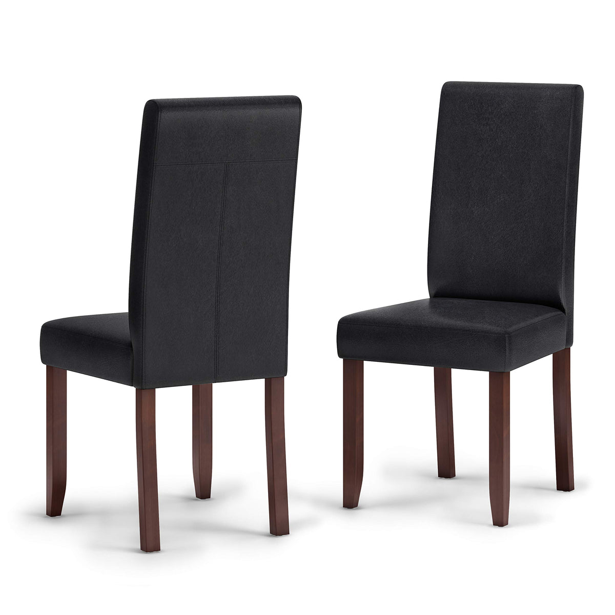 Vegan Leather Parsons Dining Chairs Black Set of 2 J110152