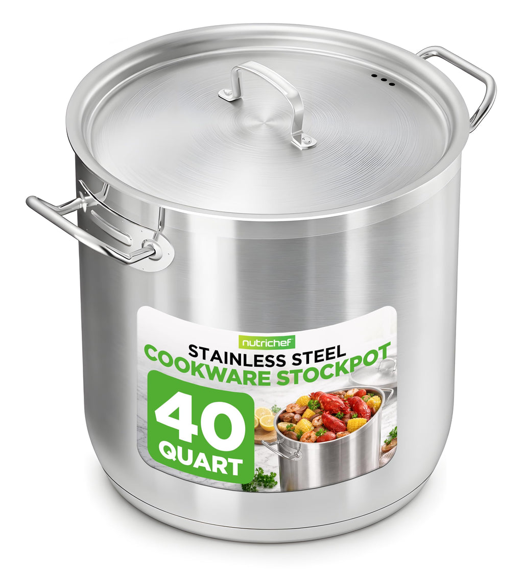 Stainless Steel Stock Pot with Lid 40 Qt F4683