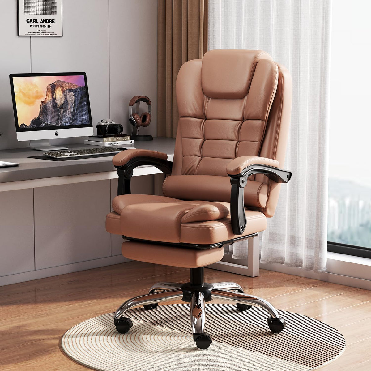 Ergonomic High Back Office Chair with Lumbar Support and Footrest U675