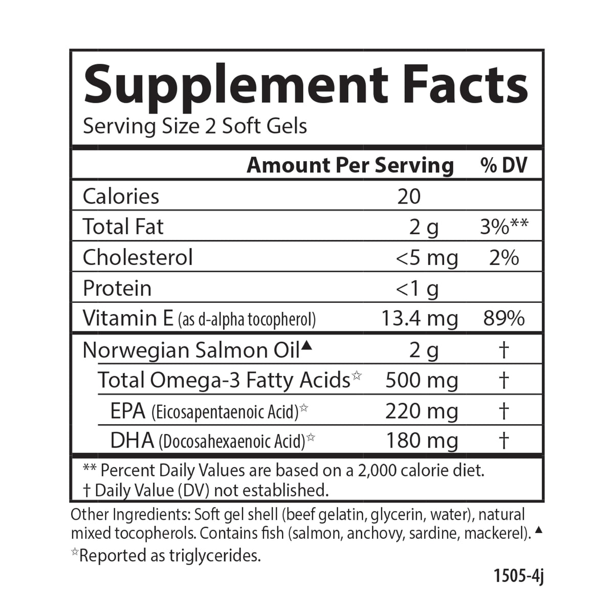 Salmon Oil 500 mg Omega-3s 300 Softgels O726