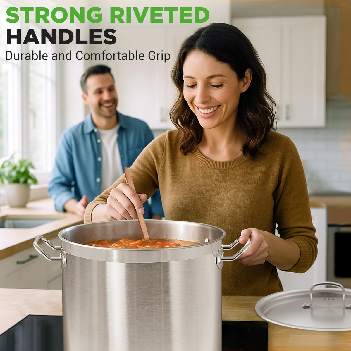 Stainless Steel Stock Pot with Lid 40 Qt F4683