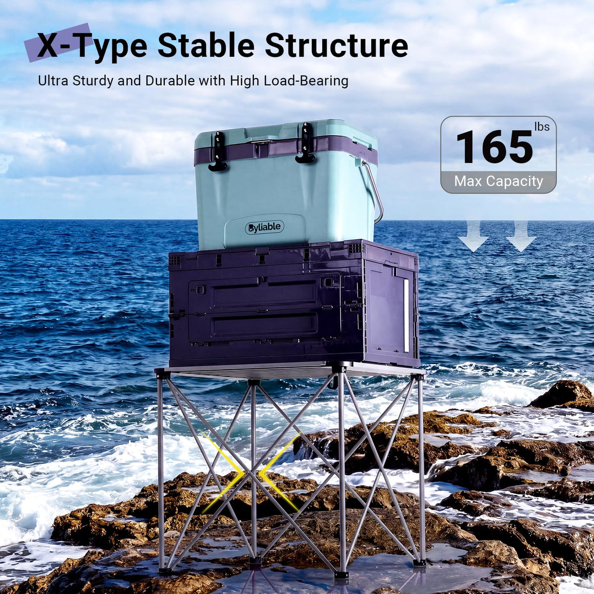 Camping Square Folding Aluminum Table O76433