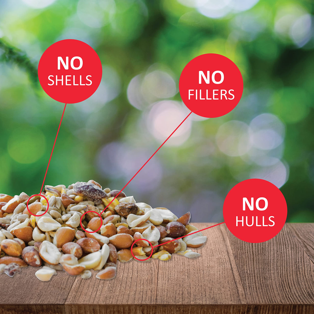 Woodpecker Wild Bird Seed 20 lb & Peanut Pieces 15 lb Nut & Fruit Mix O189