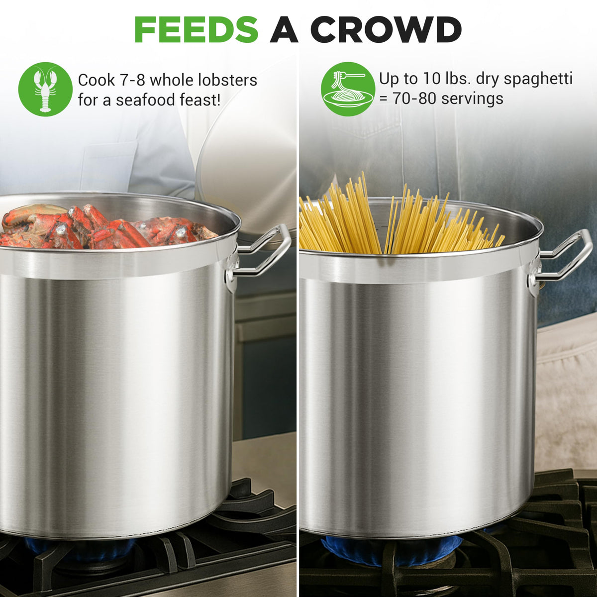 Stainless Steel Stock Pot with Lid 40 Qt F4683
