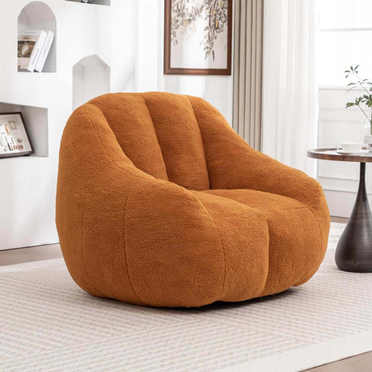 Yellow Oversized Plush Memory Foam Bean Bag Chair T7203
