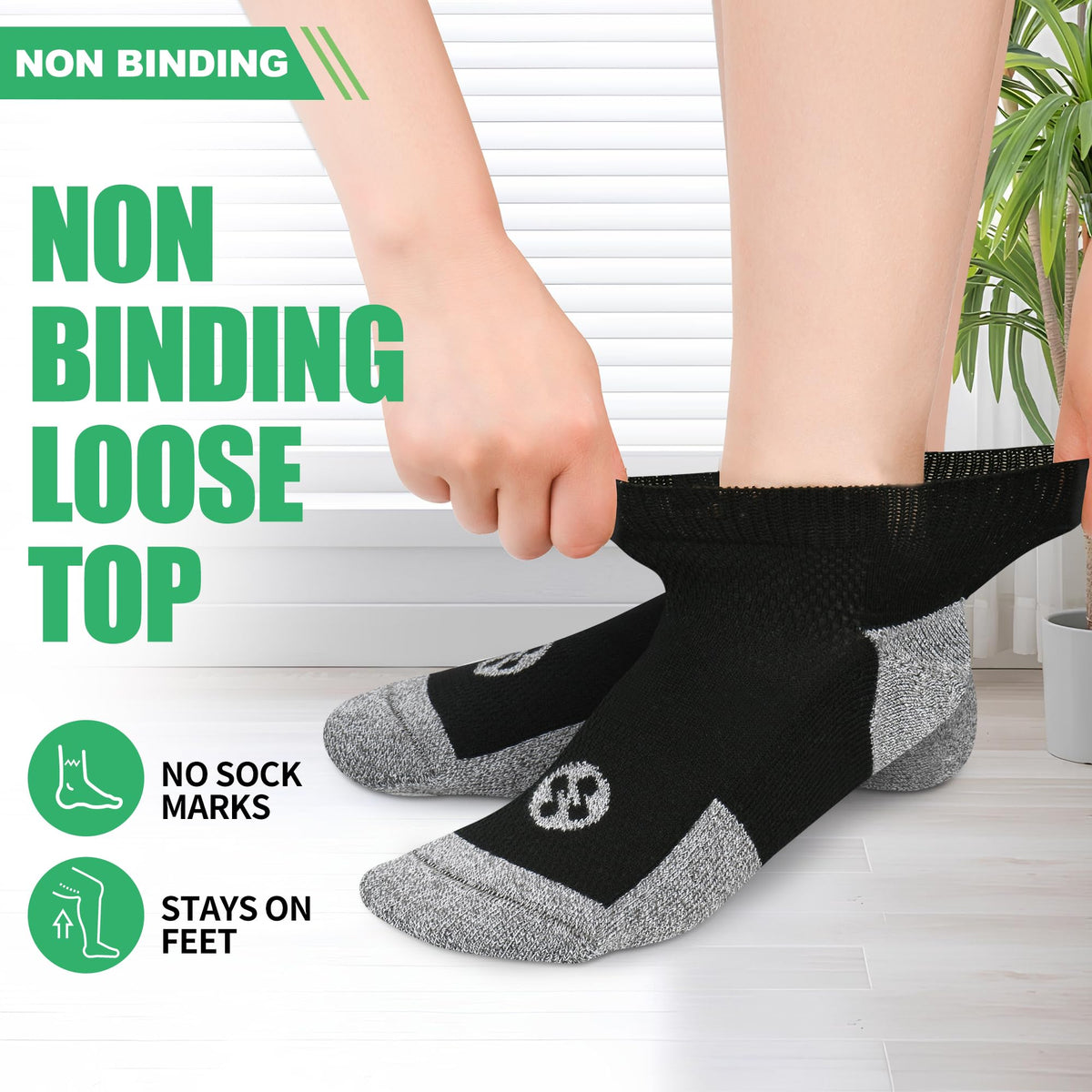 6 Pairs Low Cut Diabetic Socks G8961